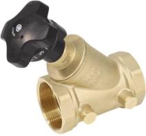 Клапан балансировочный ручной латунь 3180H Ду 25 G1" Ру16 Тмакс=120 оС ВР Kvs=6.82м3/ч без ниппелей Benarmo