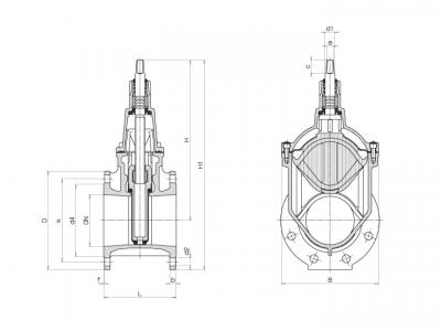 Задвижка HAWLE E2 PN 25 (4010E2-КОРОТКАЯ,4710E2-ДЛИННАЯ)