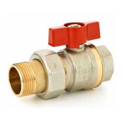 Danfoss кран шаровой латунный BVR-F с накидной гайкой и ниппелем